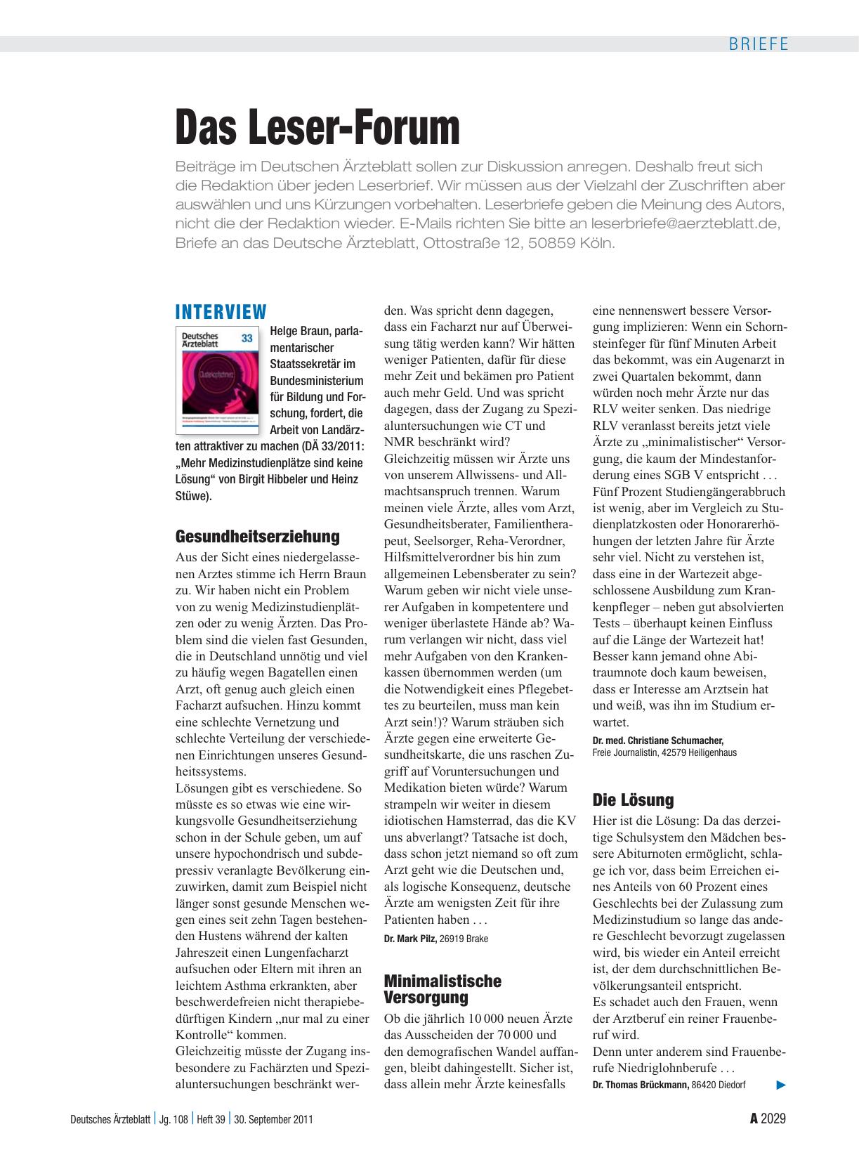 Vorschauseite 1: Interview: Die Lösung