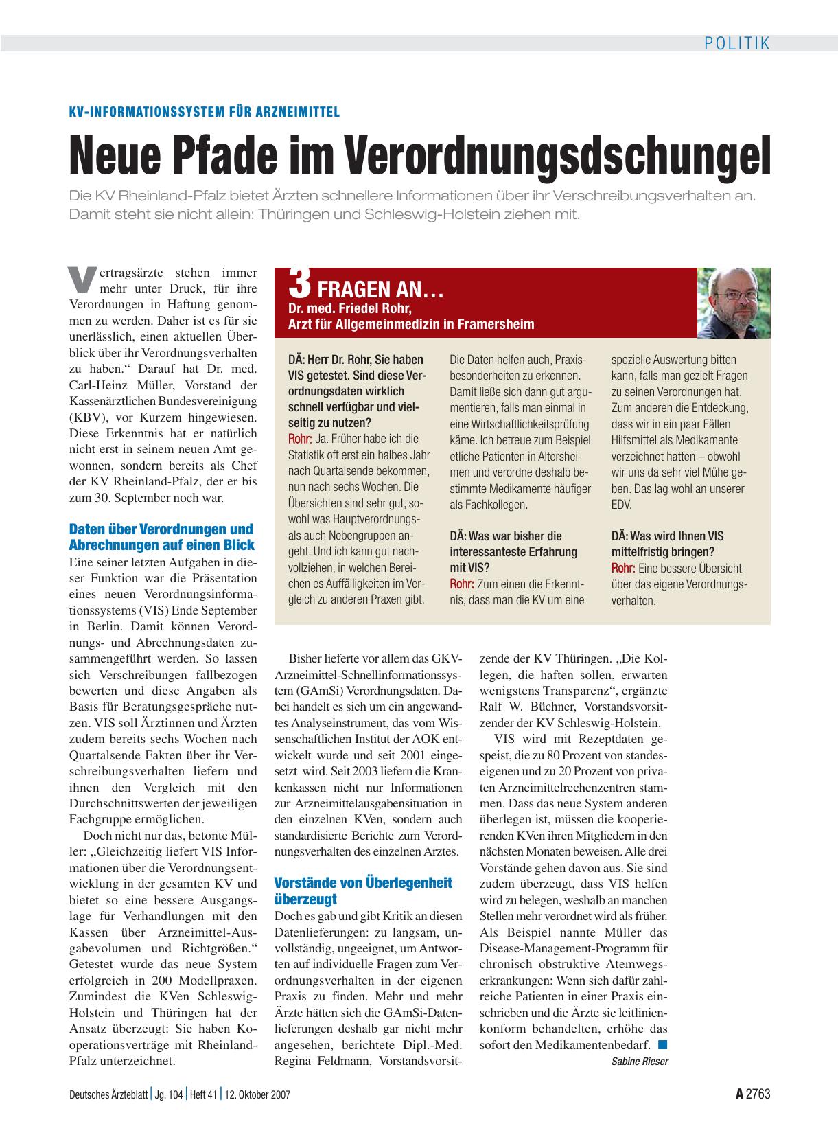 Vorschauseite 1: KV-Informationssystem für Arzneimittel: Neue Pfade im Verordnungsdschungel