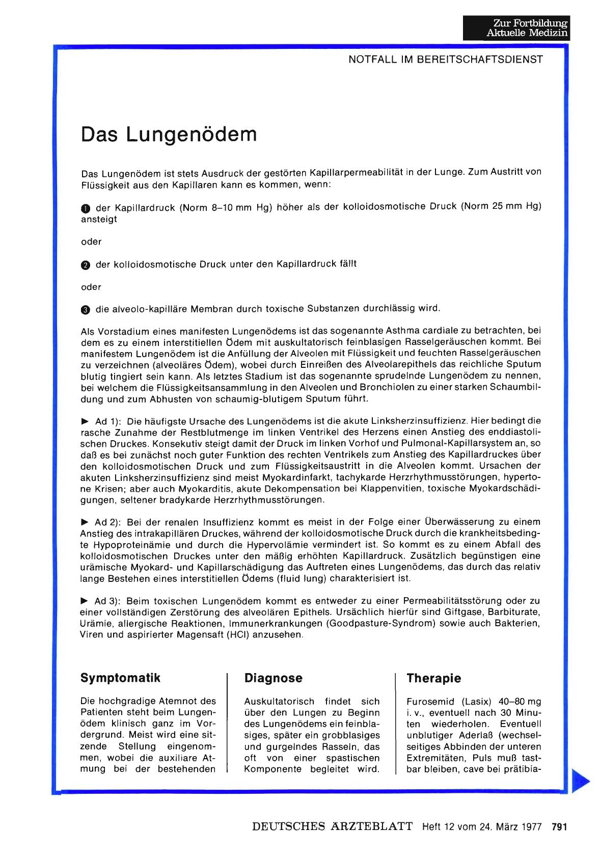 Vorschauseite 1: Das Lungenödem