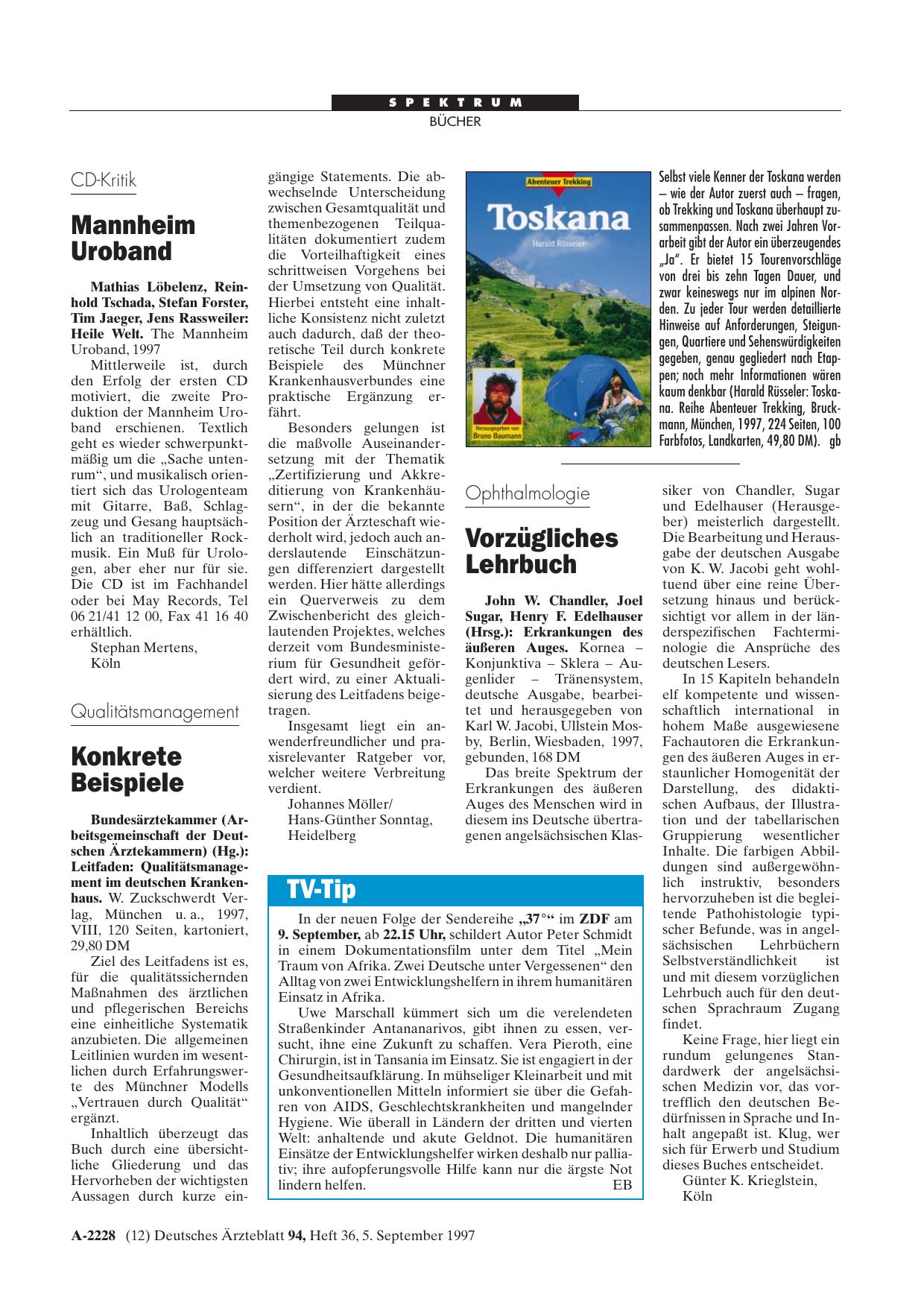 Vorschauseite 1: Sendereihe „37°“