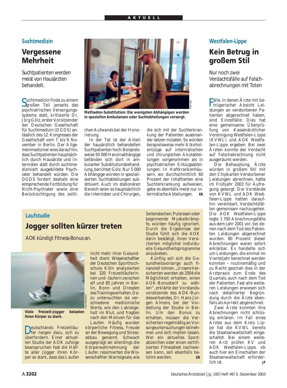 Vorschauseite 1: Laufstudie: Jogger sollten kürzer treten