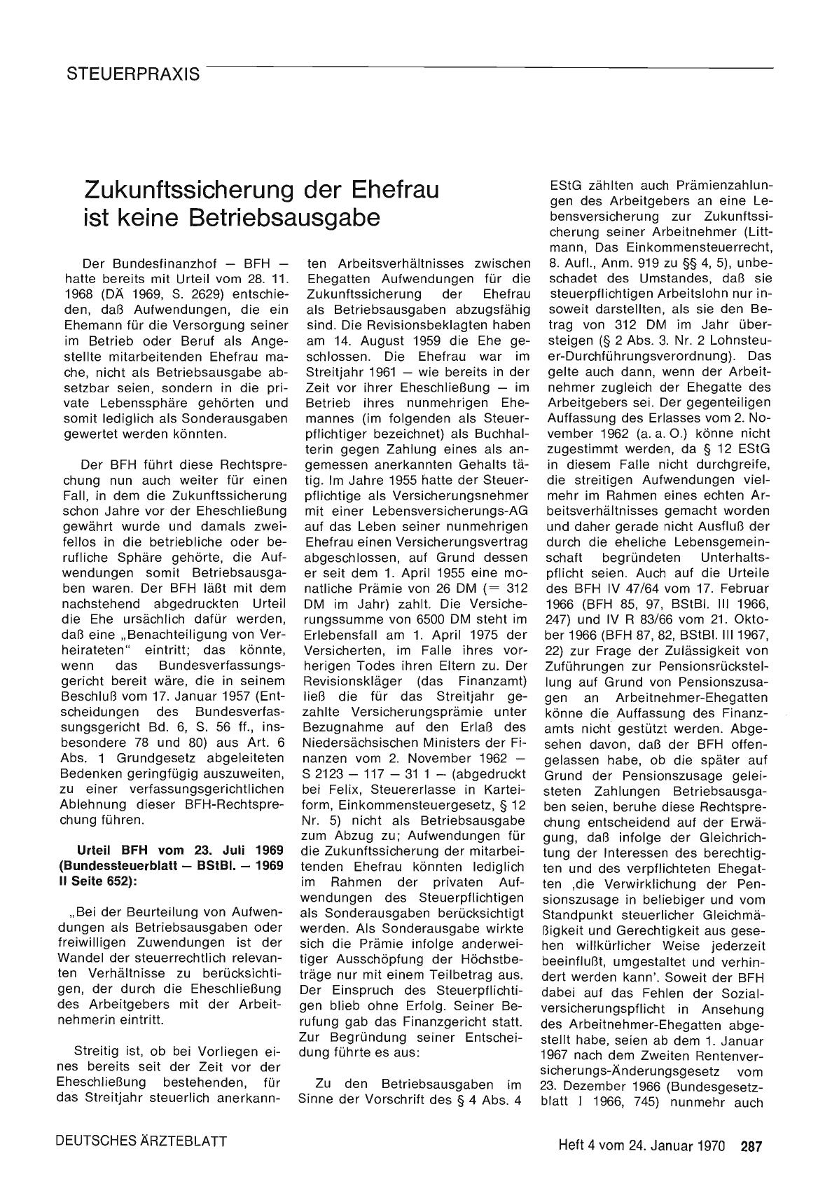 Vorschauseite 1: Zukunftssicherung der Ehefrau ist keine Betriebsausgabe