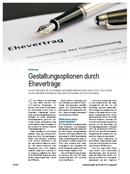 Vorschauseite 1: Scheidung: Gestaltungsoptionen durch Eheverträge