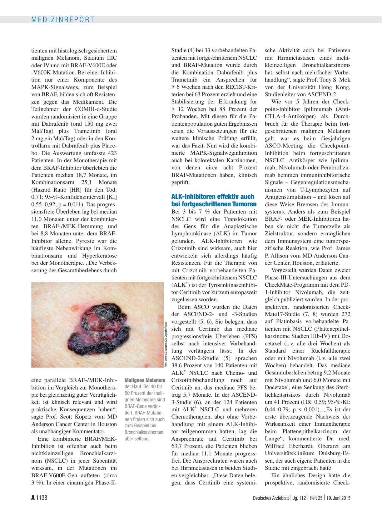 Vorschauseite 2: Jahrestagung der American Society of Clinical Oncology: Organübergreifende Wirksamkeit