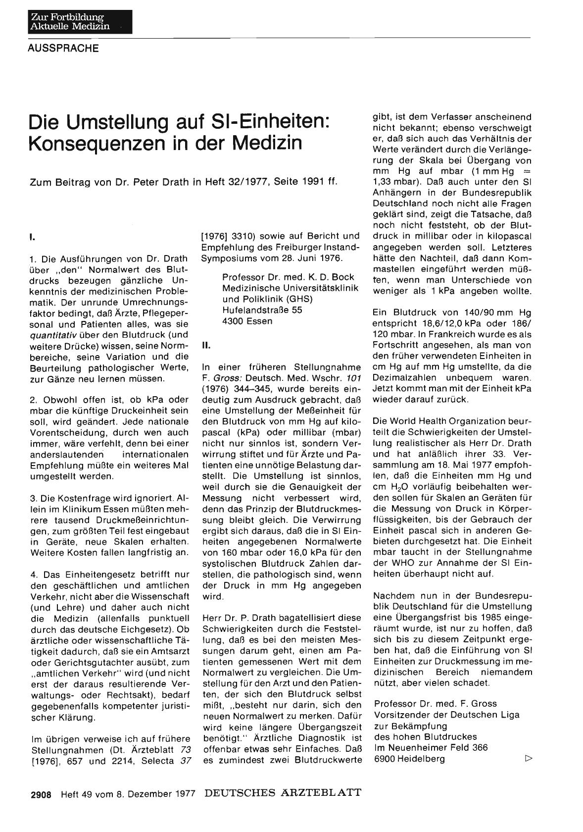 Vorschauseite 1: Die Umstellung auf SI-Einheiten: Konsequenzen in der Medizin: Stellungnahme II