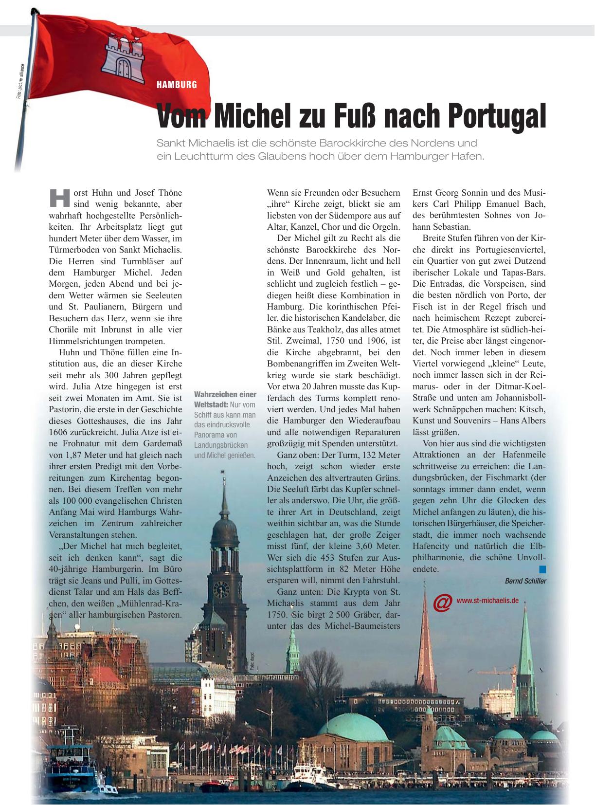 Vorschauseite 1: Hamburg: Vom Michel zu Fuß nach Portugal