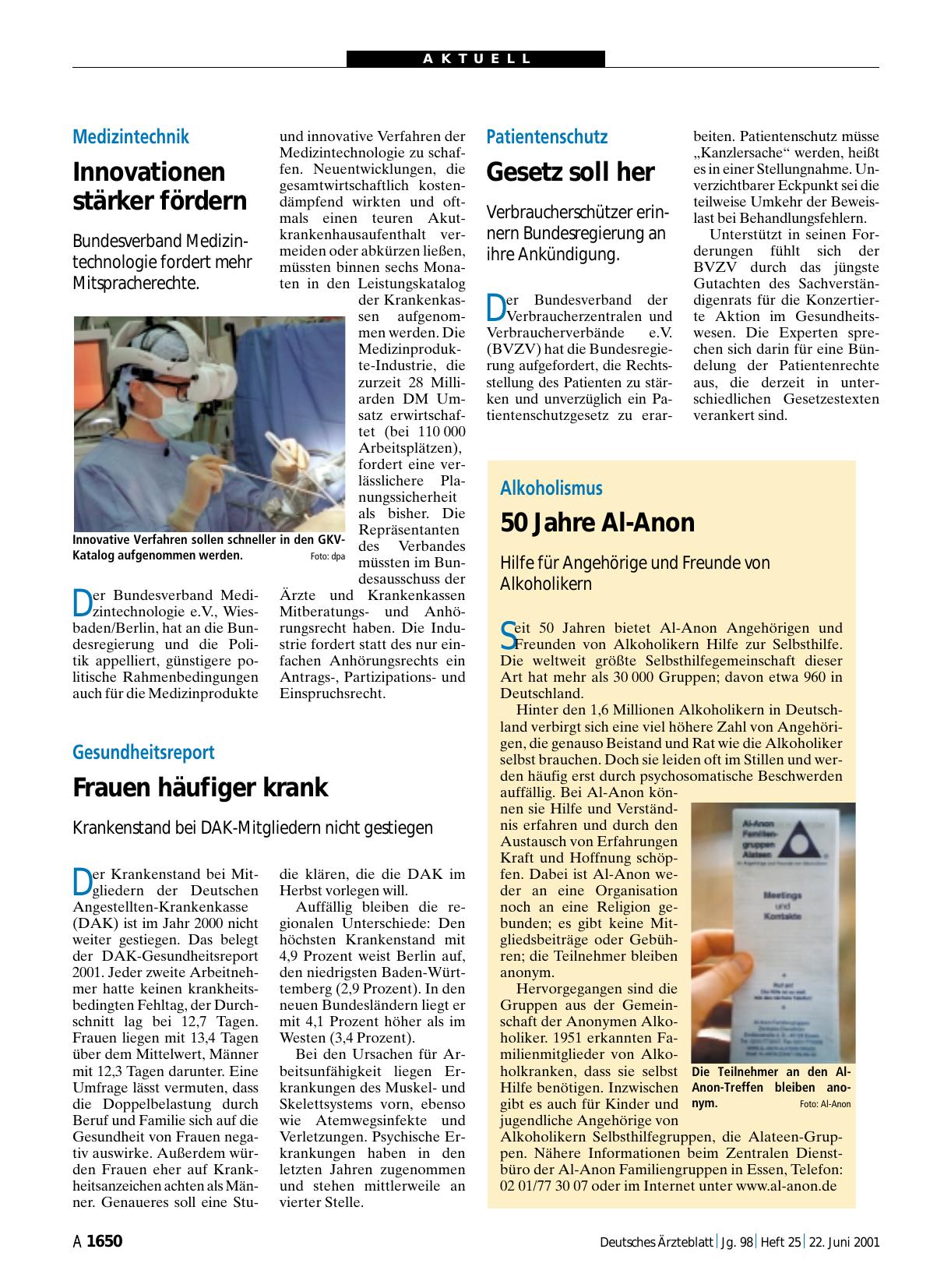 Vorschauseite 1: Medizintechnik: Innovationen stärker fördern
