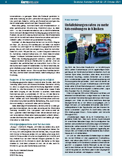 Vorschauseite 1: Unfallchirurgen raten zu mehr Krisenübungen in Kliniken