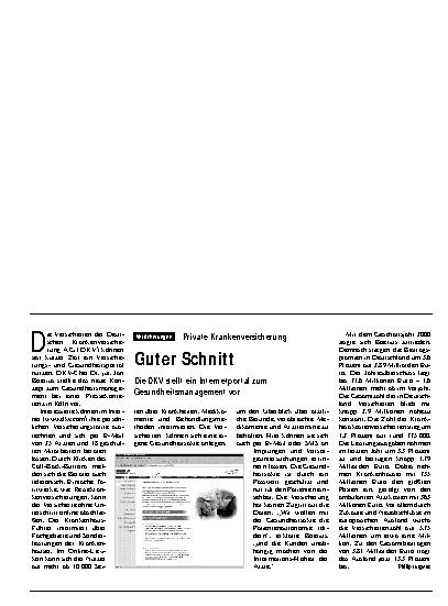 Vorschauseite 1: Private Krankenversicherung: Guter Schnitt