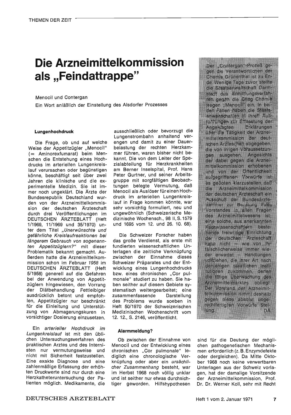 Vorschauseite 1: Die Arzneimittelkommission als „Feindattrappe"