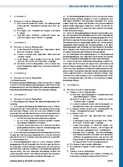 Vorschauseite 3: Beschluss des Gemeinsamen Bundesausschusses über eine Änderung der Richtlinie Methoden vertragsärztliche Versorgung (MVV-RL): Anlage I Nummer 2 Substitutionsgestützte Behandlung O…