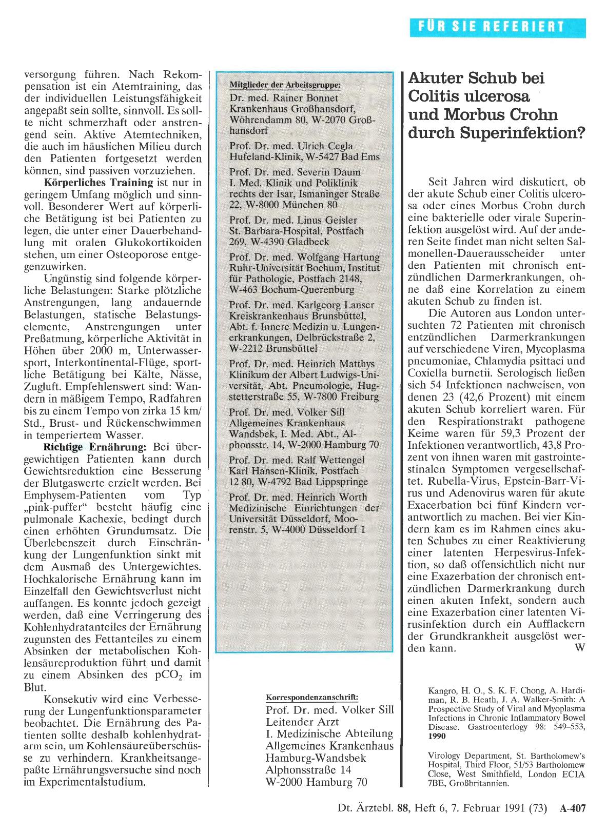 Vorschauseite 1: Akuter Schub bei Colitis ulcerosa und Morbus Crohn durch Superinfektion?