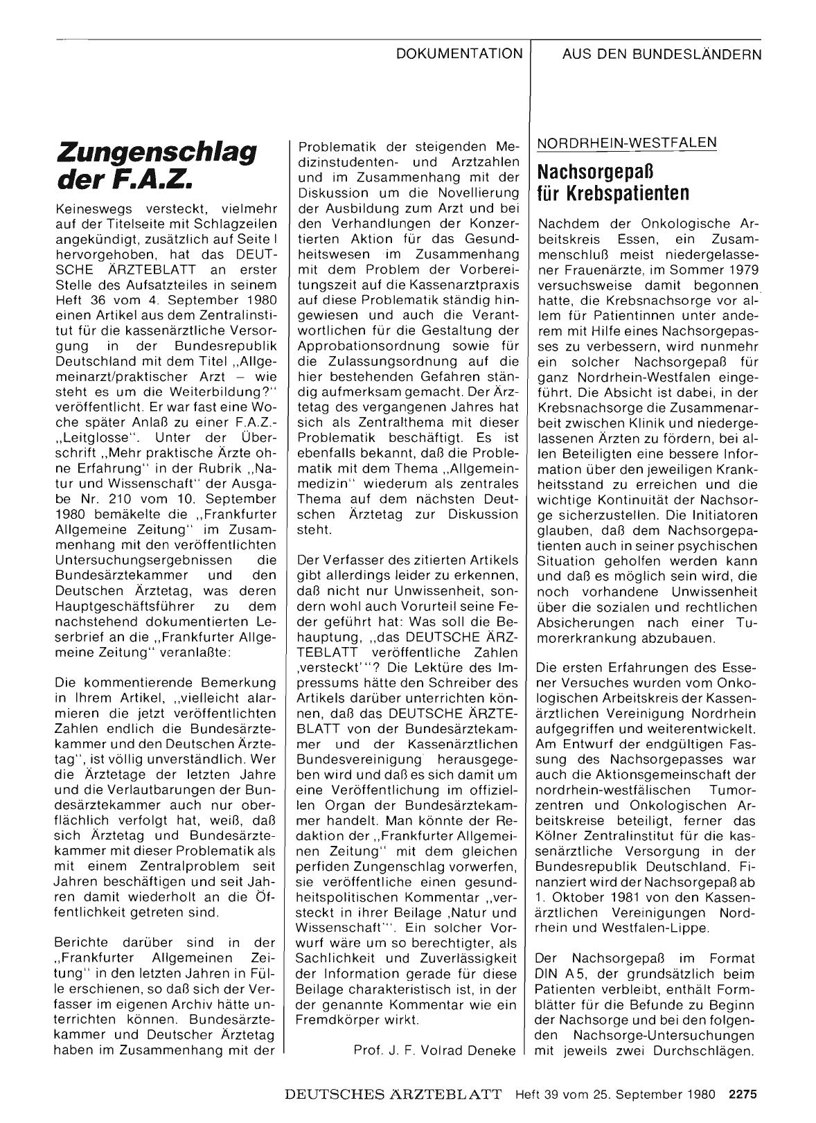 Vorschauseite 1: Zungenschlag der F. A. Z.
