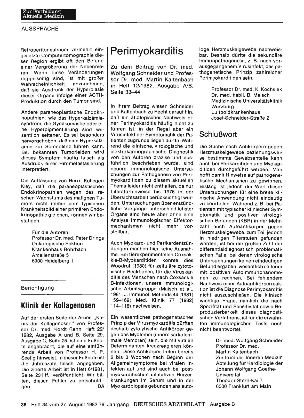 Vorschauseite 1: Perimyokarditis: Stellungnahme