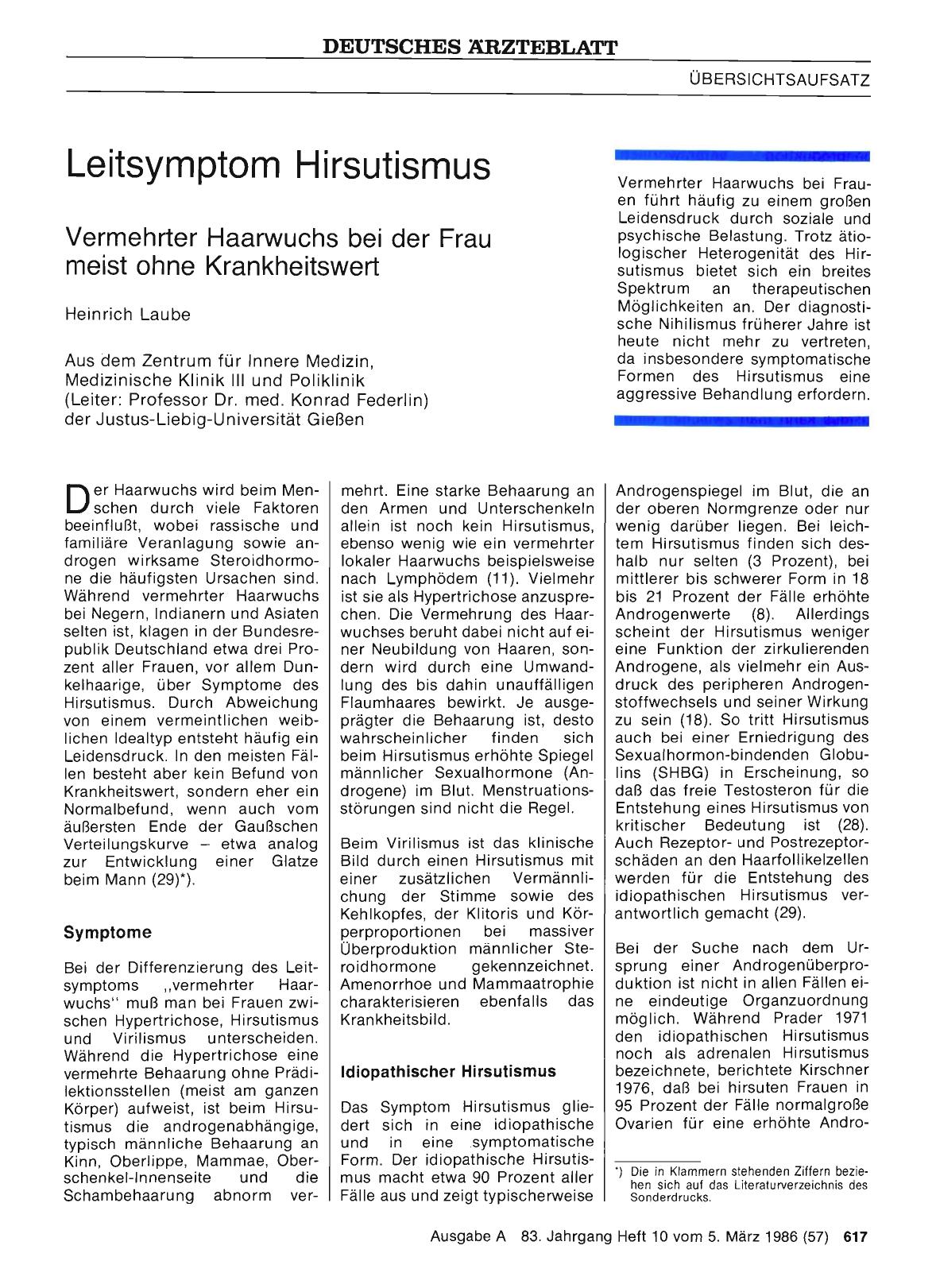 Vorschauseite 1: Leitsymptom Hirsutismus