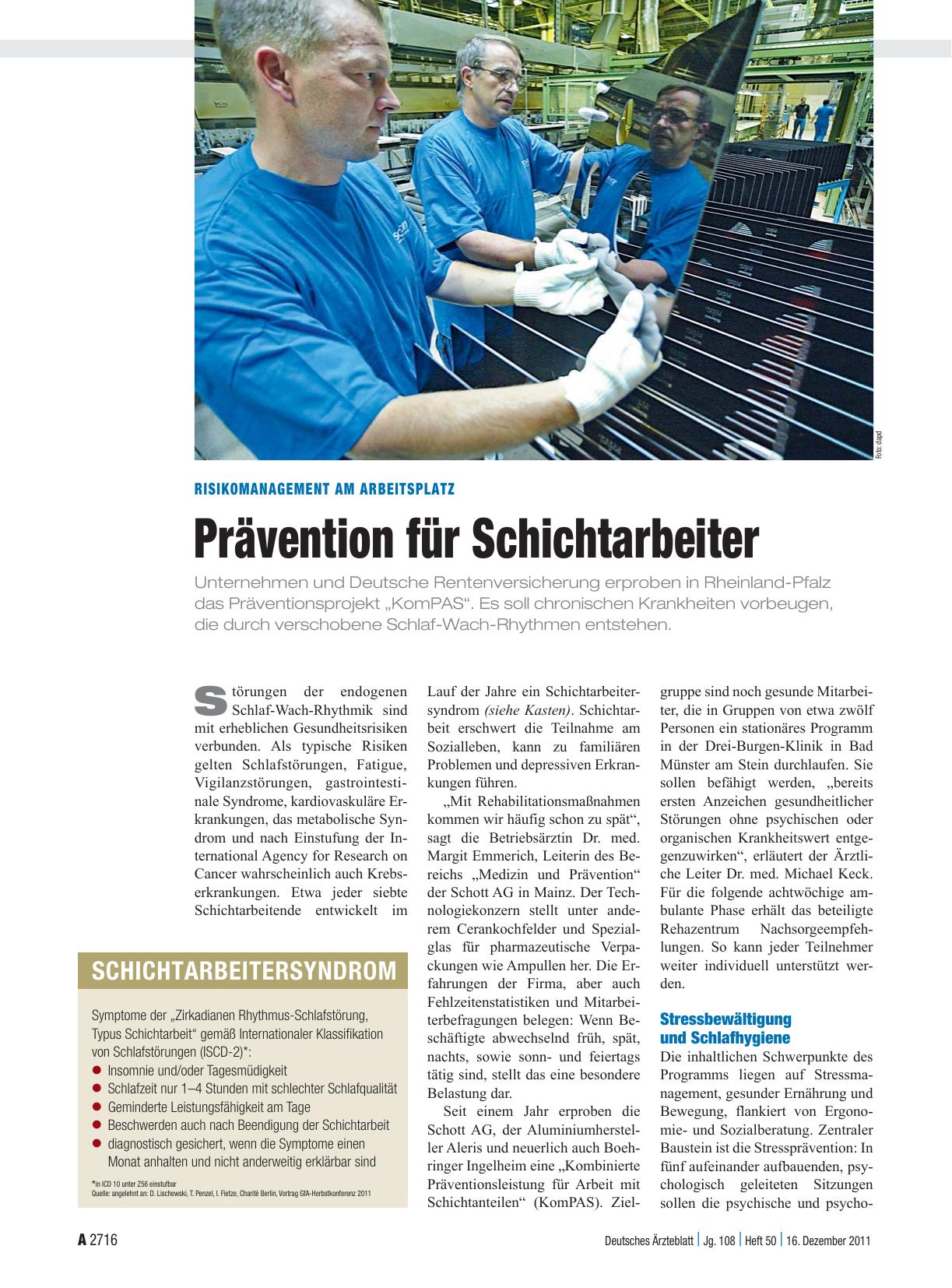 Vorschauseite 1: Risikomanagement am Arbeitsplatz: Prävention für Schichtarbeiter