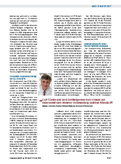 Vorschauseite 4: Hämatologische Malignome: CAR-T-Zellen sind ein Meilenstein