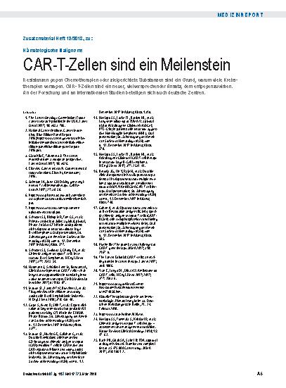 Vorschauseite 6: Hämatologische Malignome: CAR-T-Zellen sind ein Meilenstein