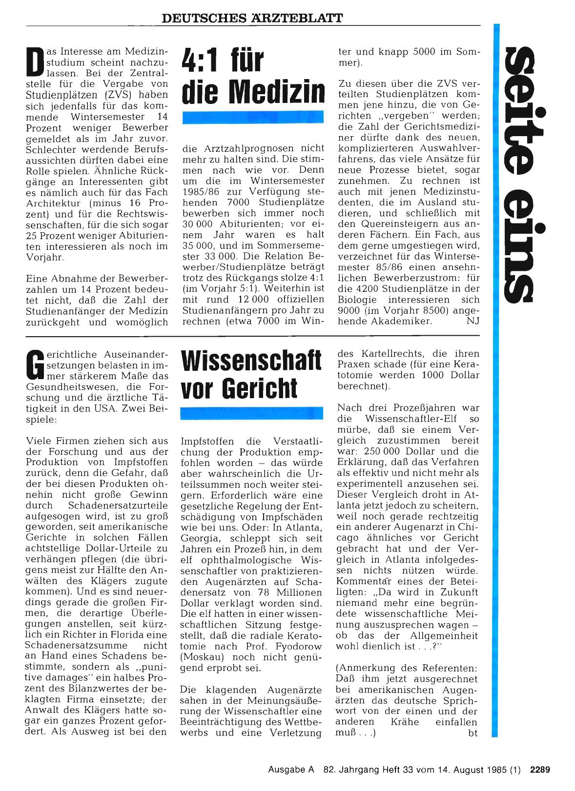 Vorschauseite 1: Wissenschaft vor Gericht