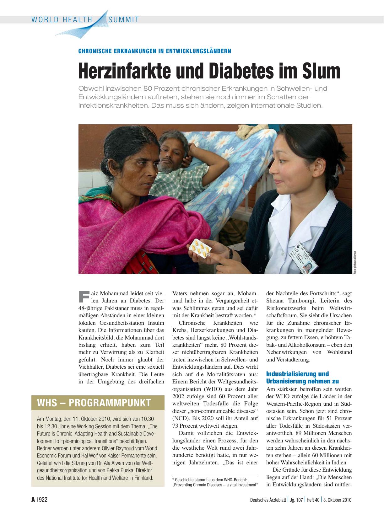 Vorschauseite 1: Chronische Erkrankungen in Entwicklungsländern: Herzinfarkte und Diabetes im Slum