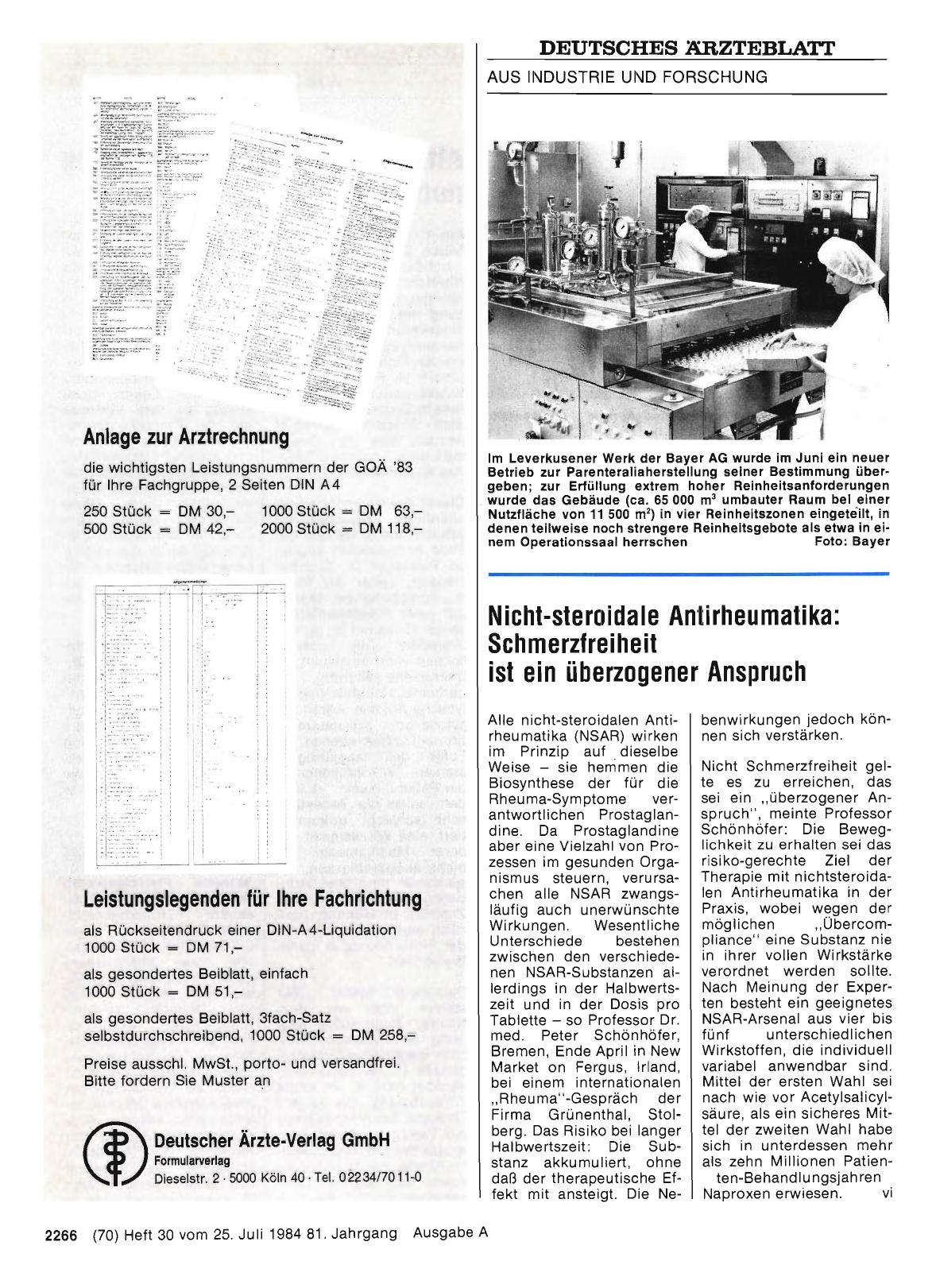 Vorschauseite 1: Nicht-steroidale Antirheumatika: Schmerzfreiheit ist ein überzogener Anspruch