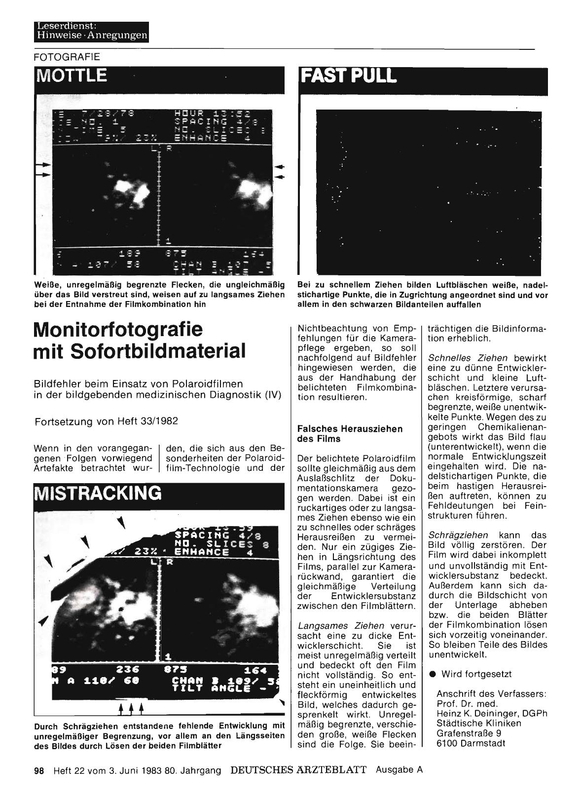 Vorschauseite 1: Monitorfotografie mit Sofortbildmaterial