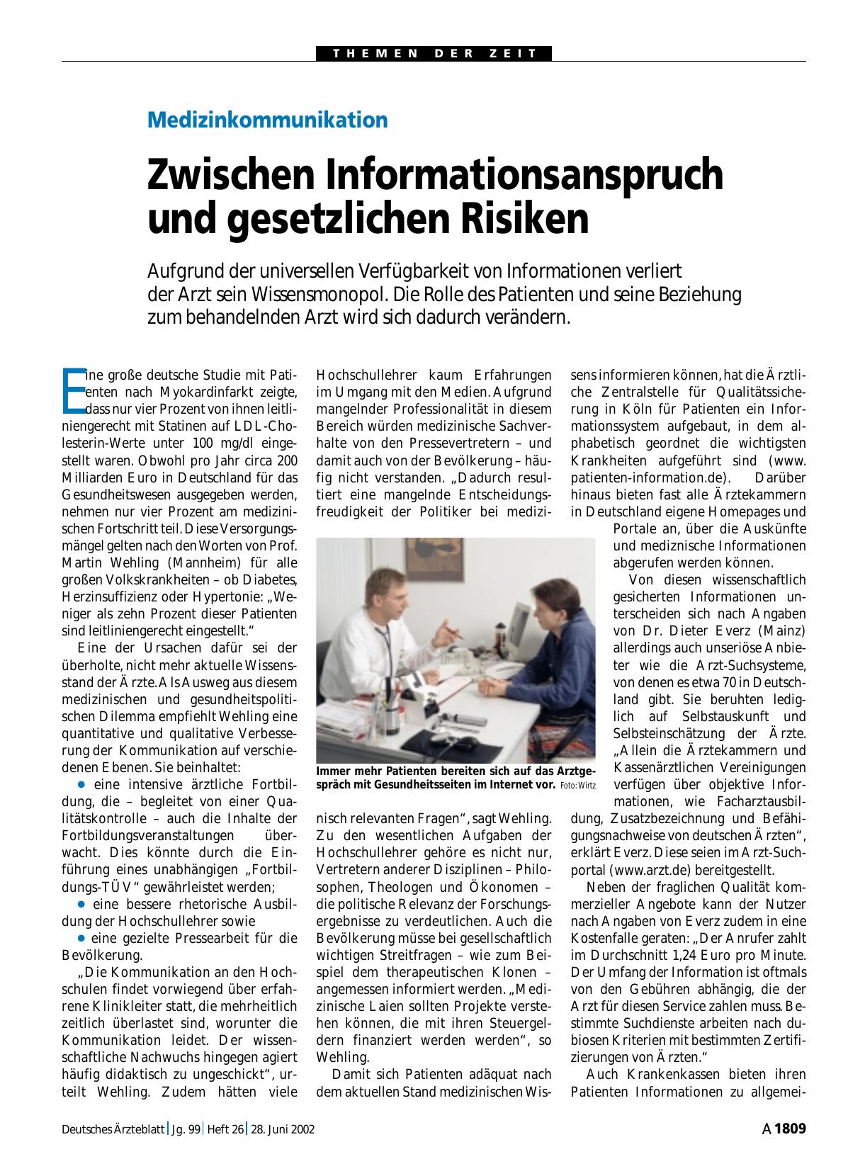 Vorschauseite 1: Medizinkommunikation: Zwischen Informationsanspruch und gesetzlichen Risiken