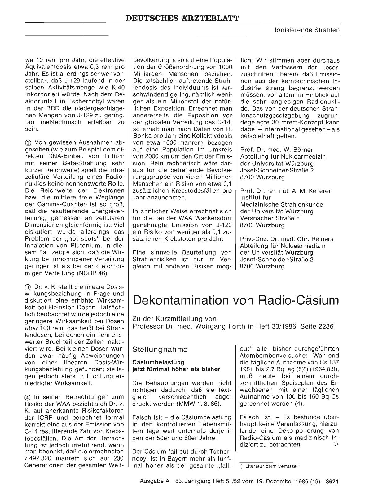 Vorschauseite 1: Dekontamination von Radio-Cäsium: Stellungnahme