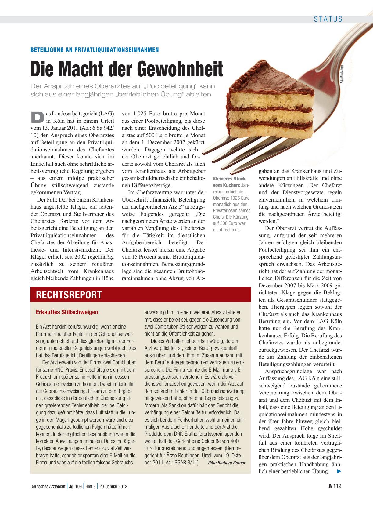 Vorschauseite 1: Beteiligung an Privatliquidationseinnahmen: Die Macht der Gewohnheit