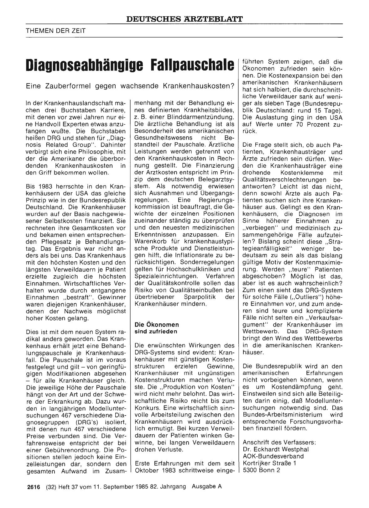 Vorschauseite 1: Diagnoseabhängige Fallpauschale: Eine Zauberformel gegen wachsende Krankenhauskosten?