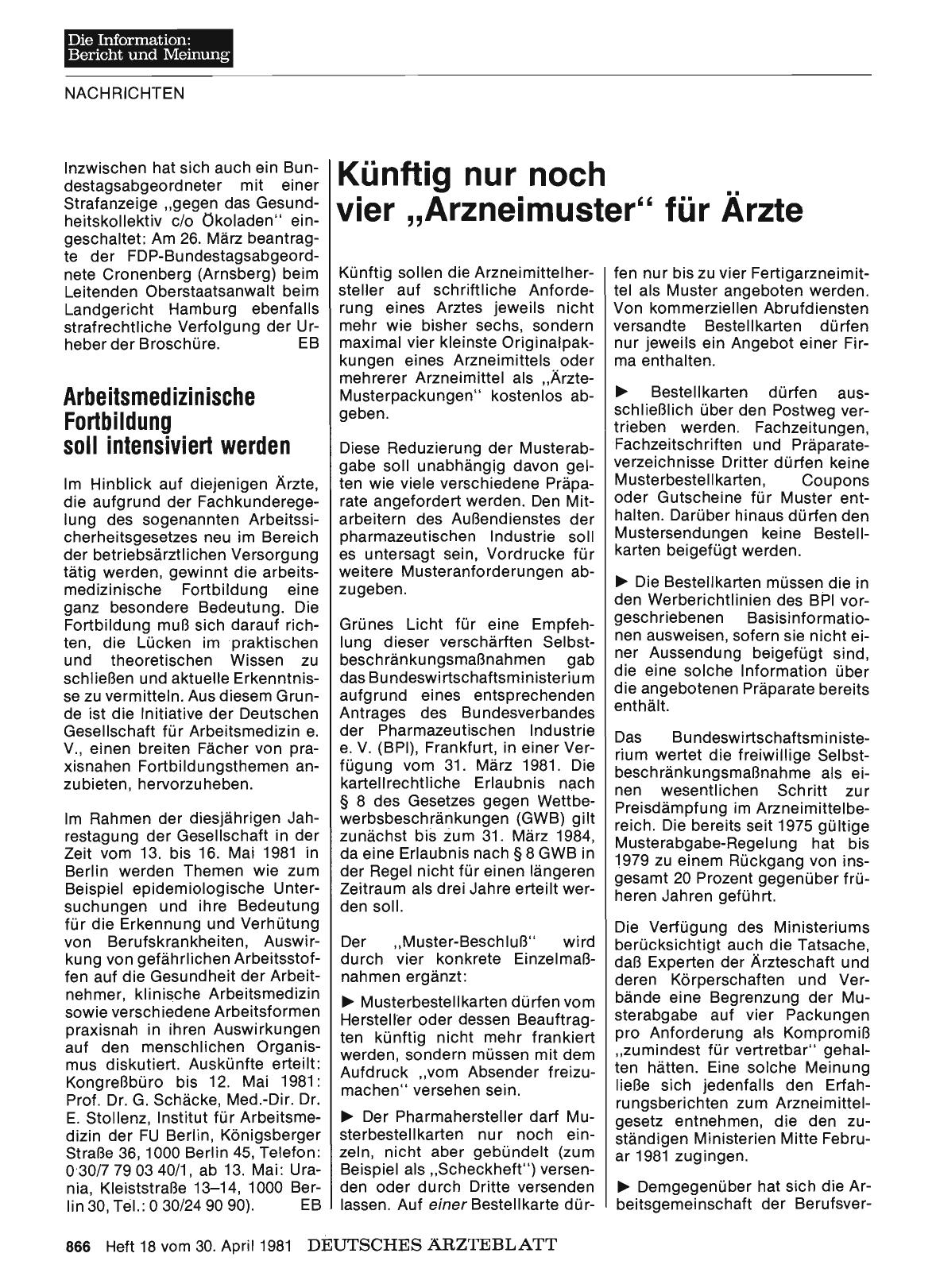 Vorschauseite 1: Künftig nur noch vier "Arzneimuster" für Ärzte