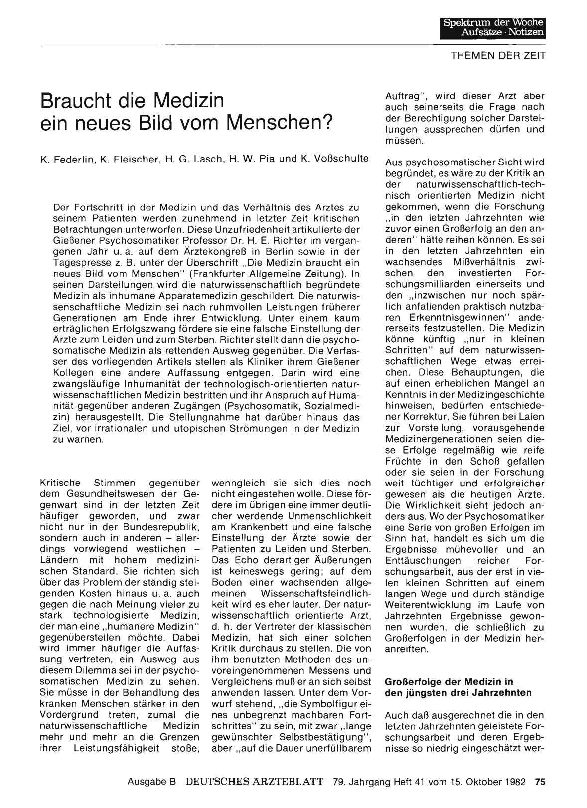 Vorschauseite 1: Braucht die Medizin ein neues Bild vom Menschen?