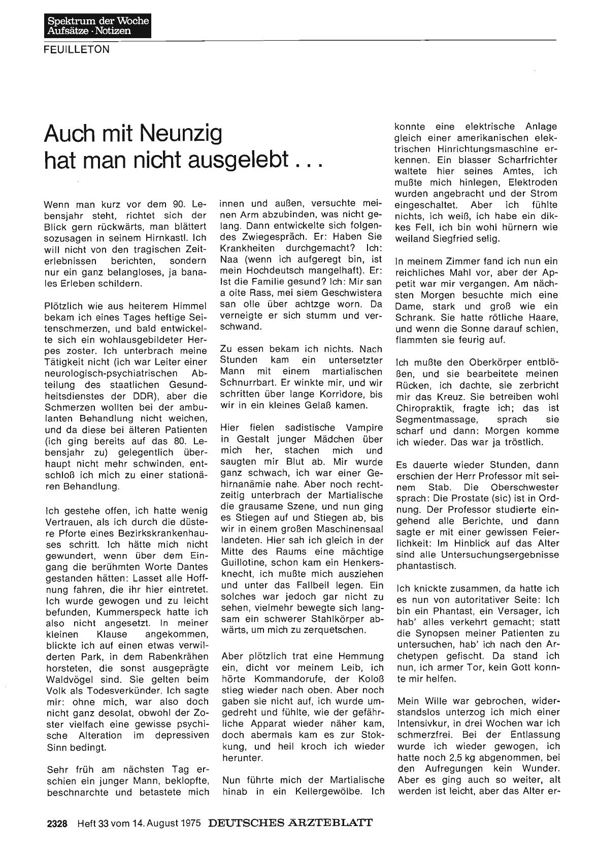 Vorschauseite 1: Auch mit Neunzig hat man nicht ausgelebt. ..