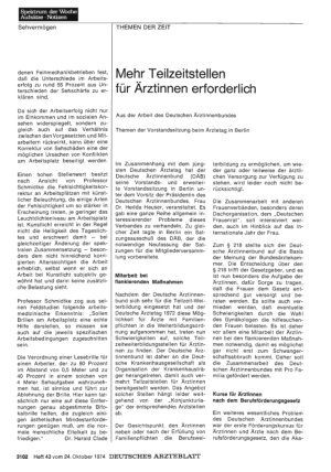 Vorschauseite 1: Mehr Teilzeitstellen für Ärztinnen erforderlich