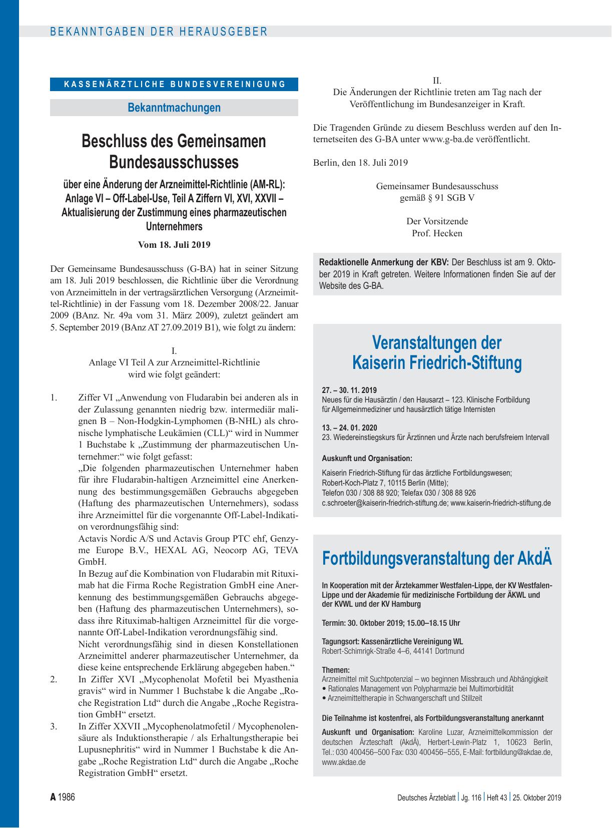 Vorschauseite 1: Veranstaltungen der Kaiserin Friedrich-Stiftung