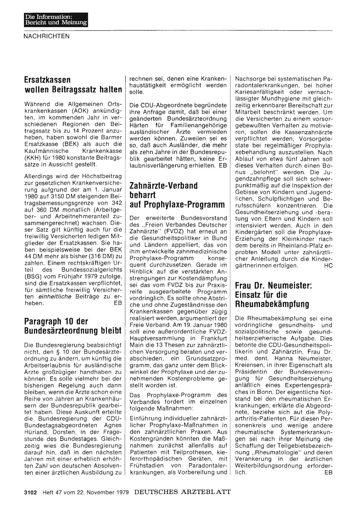 Vorschauseite 1: Zahnärzte-Verband beharrt auf Prophylaxe-Programm