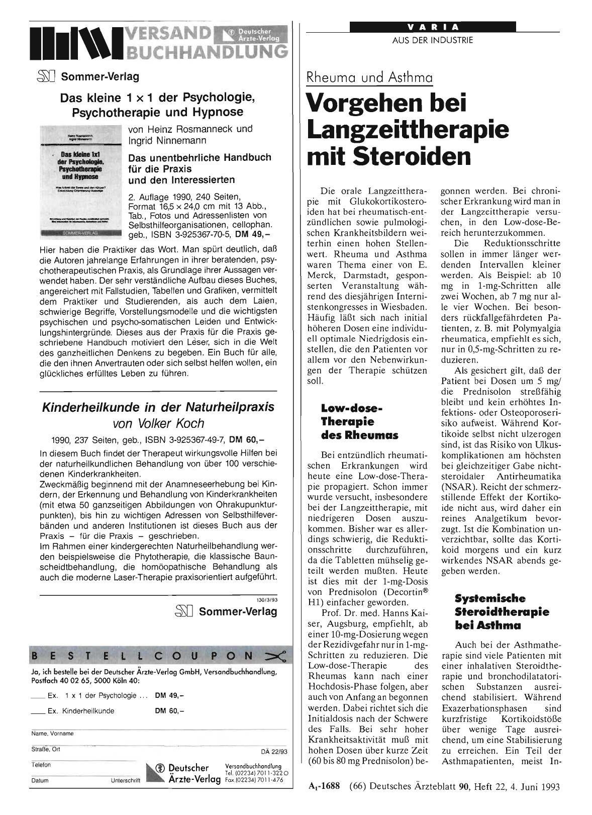 Vorschauseite 1: Rheuma und Asthma: Vorgehen bei Langzeittherapie mit Steroiden