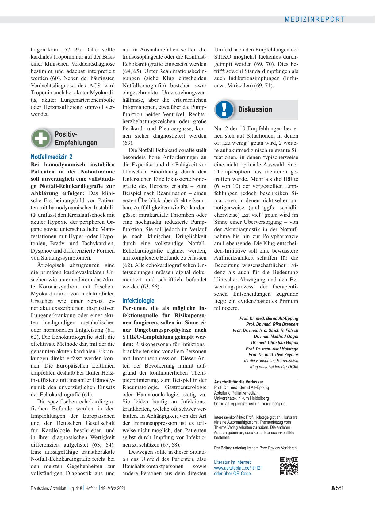Vorschauseite 4: Klug entscheiden in der Inneren Medizin: Zehn neue Empfehlungen