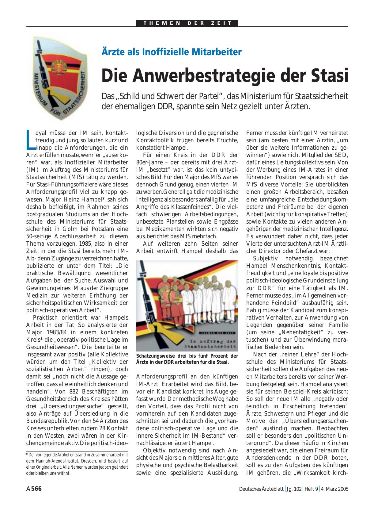 Vorschauseite 1: Ärzte als Inoffizielle Mitarbeiter: Die Anwerbestrategie der Stasi