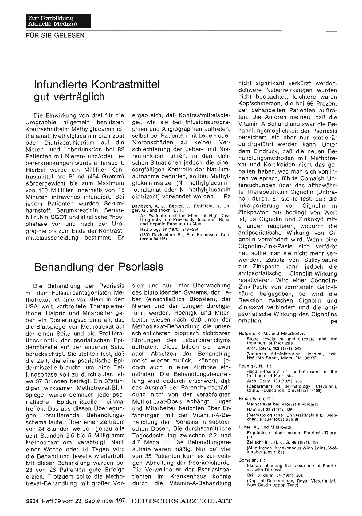 Vorschauseite 1: Behandlung der Psoriasis