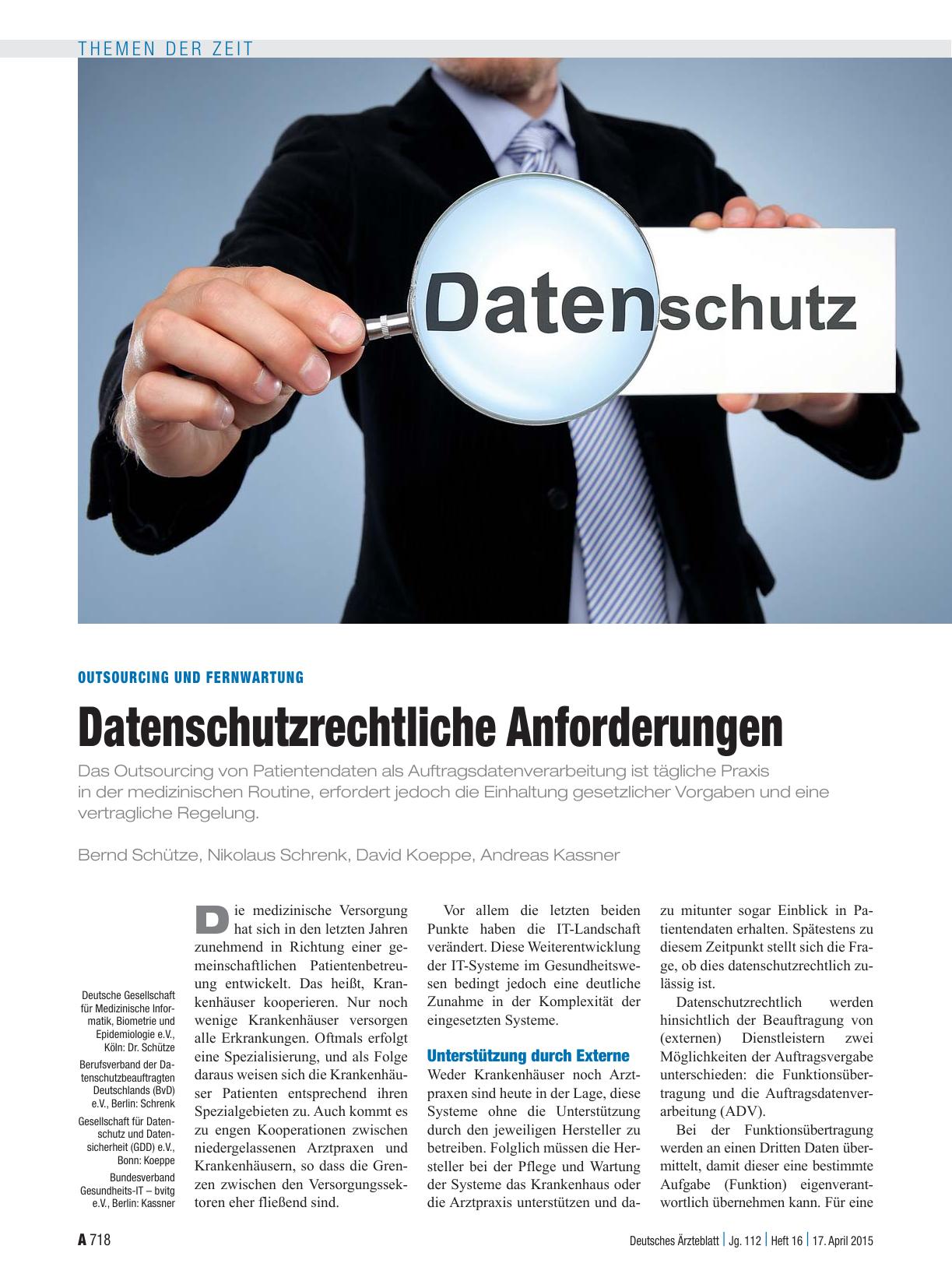 Vorschauseite 1: Outsourcing und Fernwartung: Datenschutzrechtliche Anforderungen