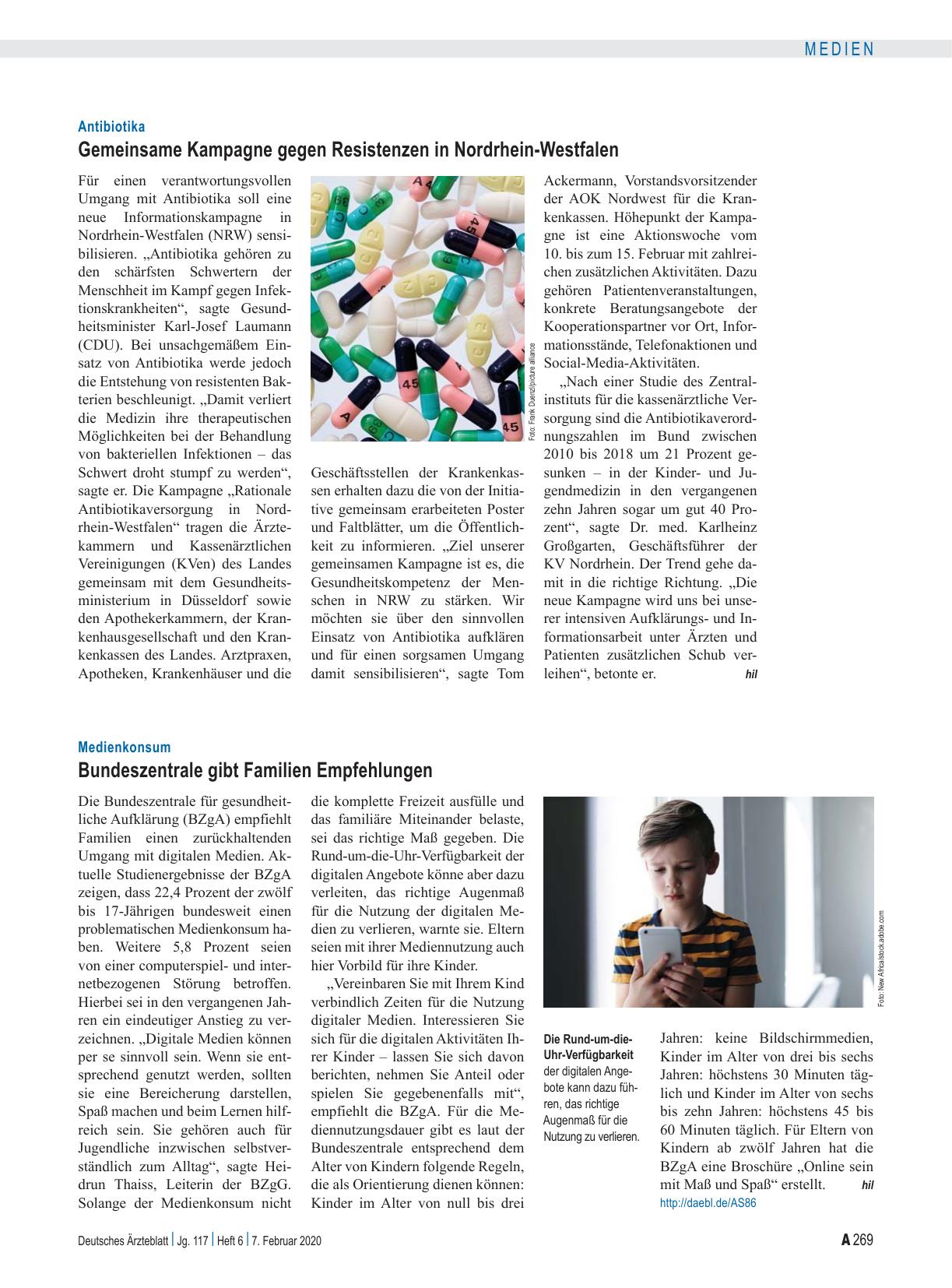 Vorschauseite 1: Antibiotika: Gemeinsame Kampagne gegen Resistenzen in Nordrhein-Westfalen