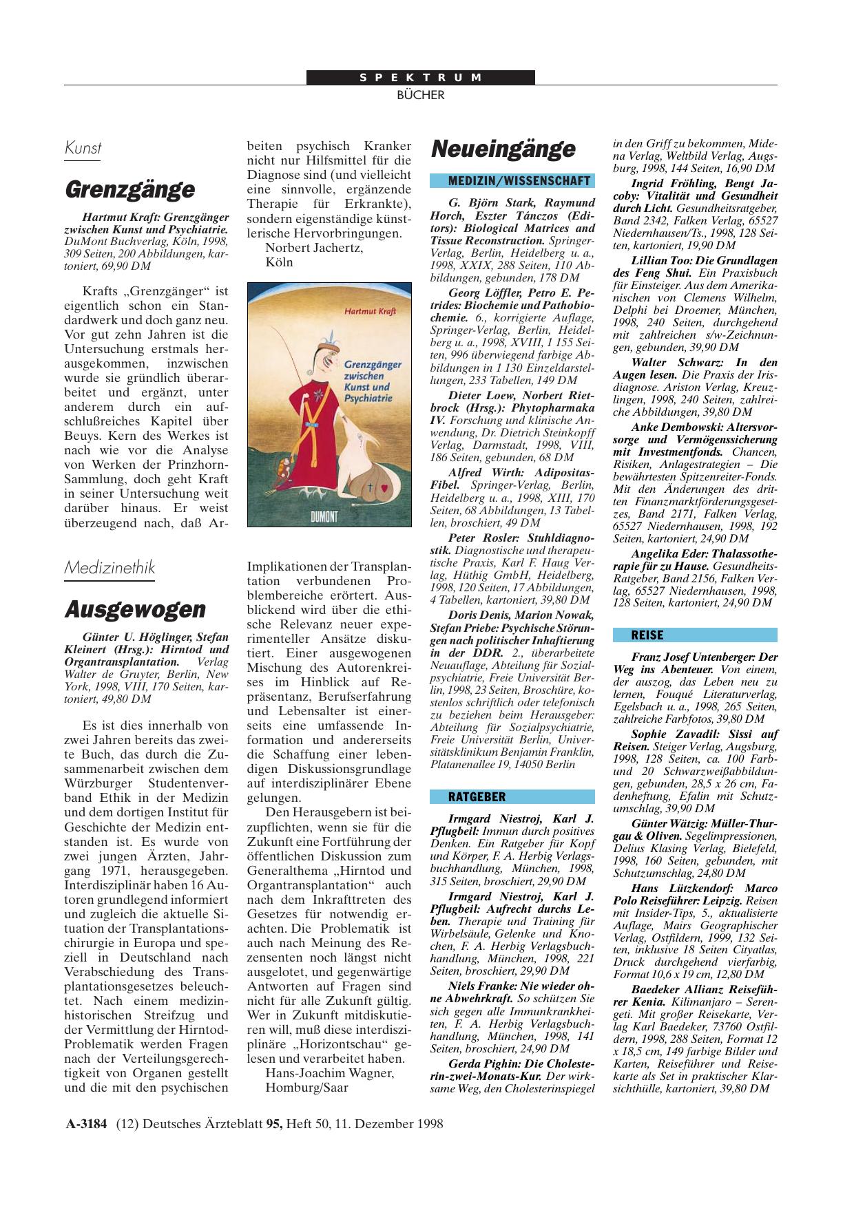Vorschauseite 1: Grenzgänger zwischen Kunst und Psychiatrie