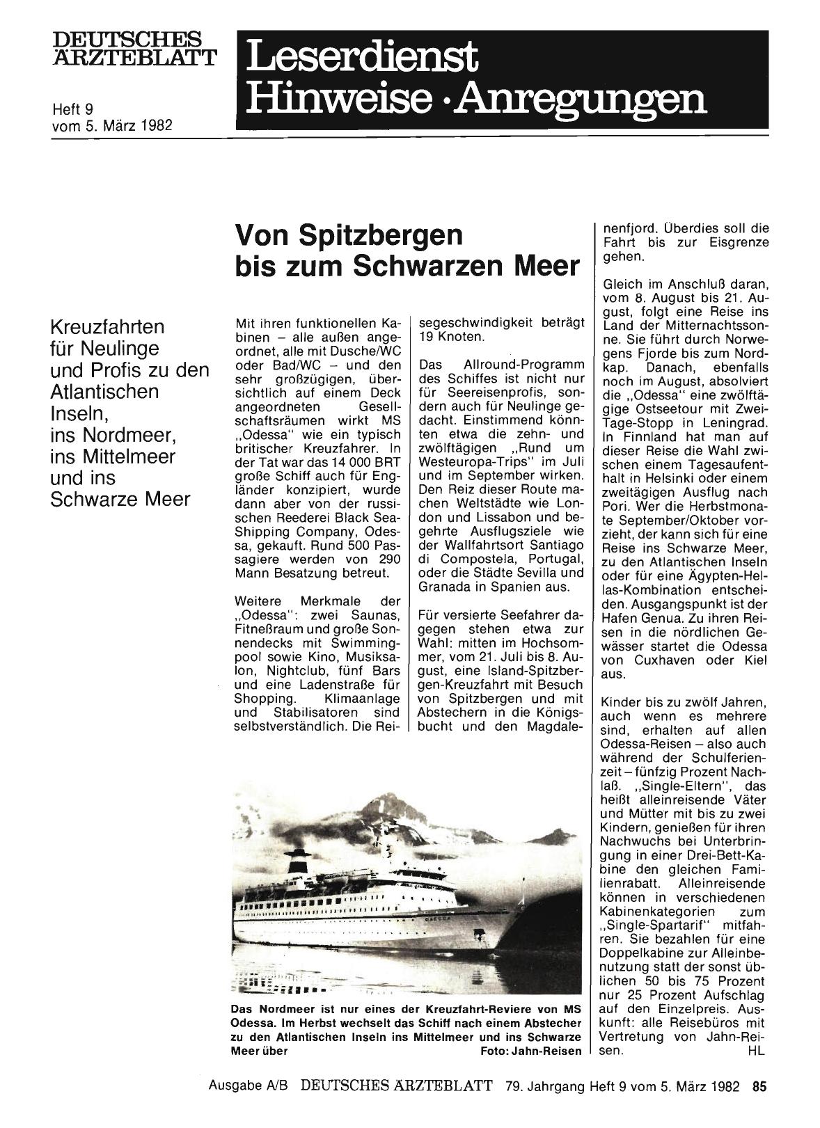Vorschauseite 1: Von Spitzbergen bis zum Schwarzen Meer