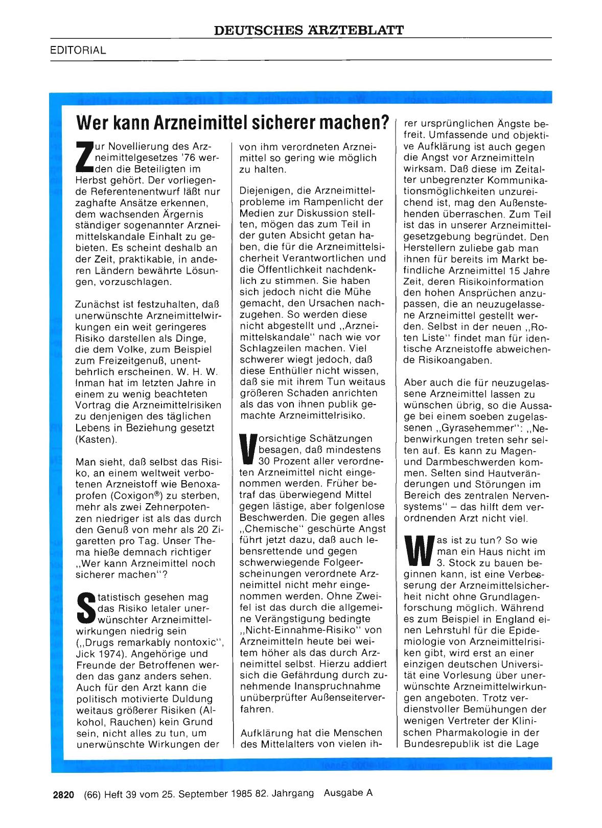 Vorschauseite 1: Wer kann Arzneimittel sicherer machen?