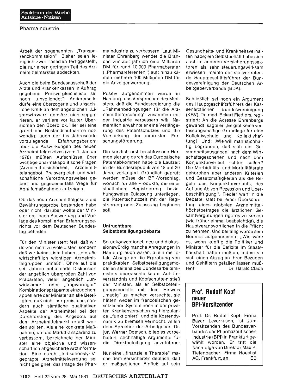 Vorschauseite 1: Prof. Rudolf Kopf neuer BPI-Vorsitzender