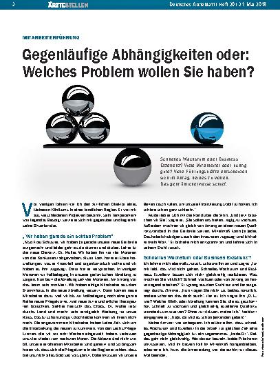 Vorschauseite 1: Mitarbeiterführung: Gegenläufige Abhängigkeiten oder: Welches Problem wollen Sie haben?