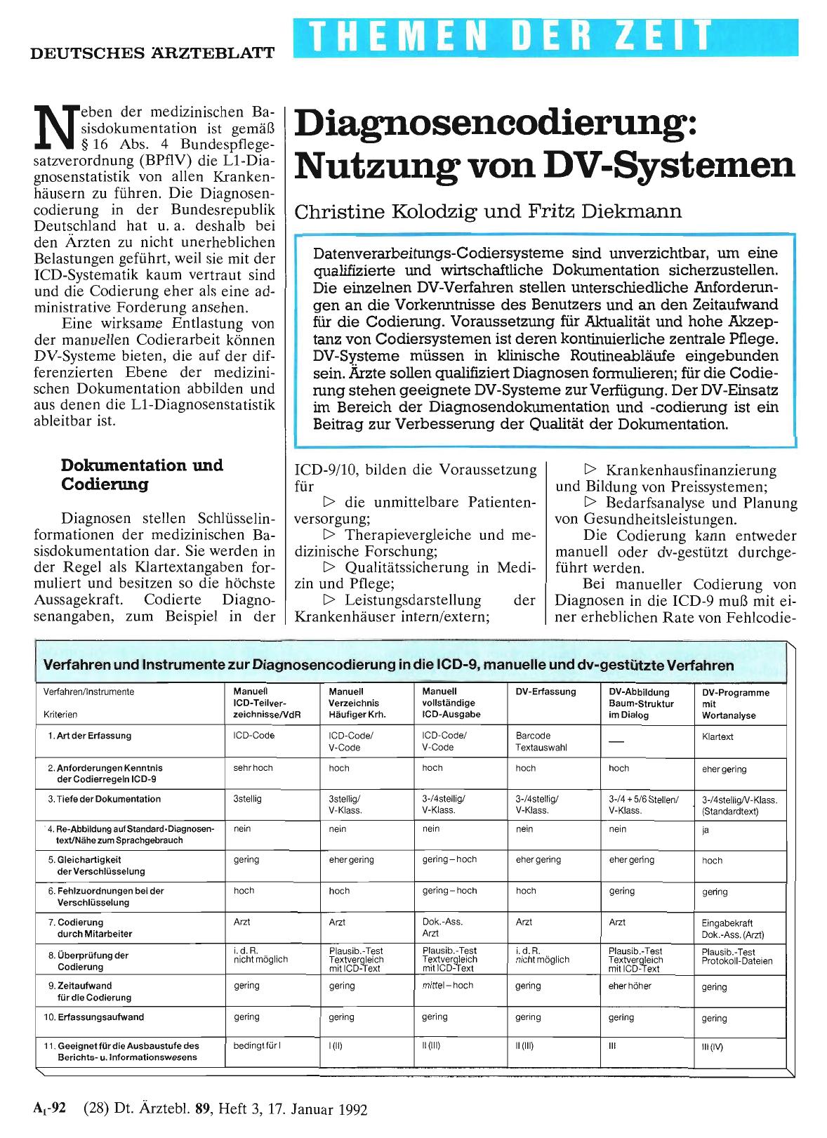 Vorschauseite 1: Diagnosencodierung: Nutzung von DV-Systemen