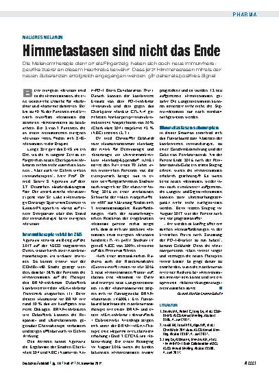 Vorschauseite 1: Malignes Melanom: Hirnmetastasen sind nicht das Ende