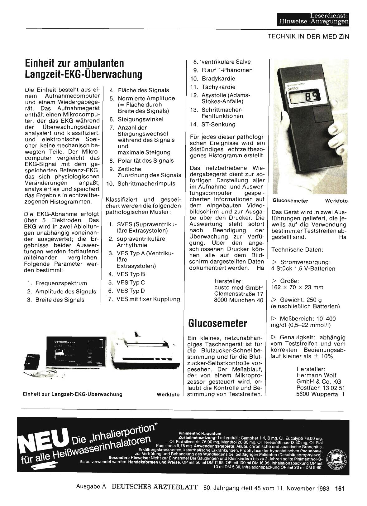 Vorschauseite 1: Einheit zur ambulanten Langzeit-EKG-Überwachung